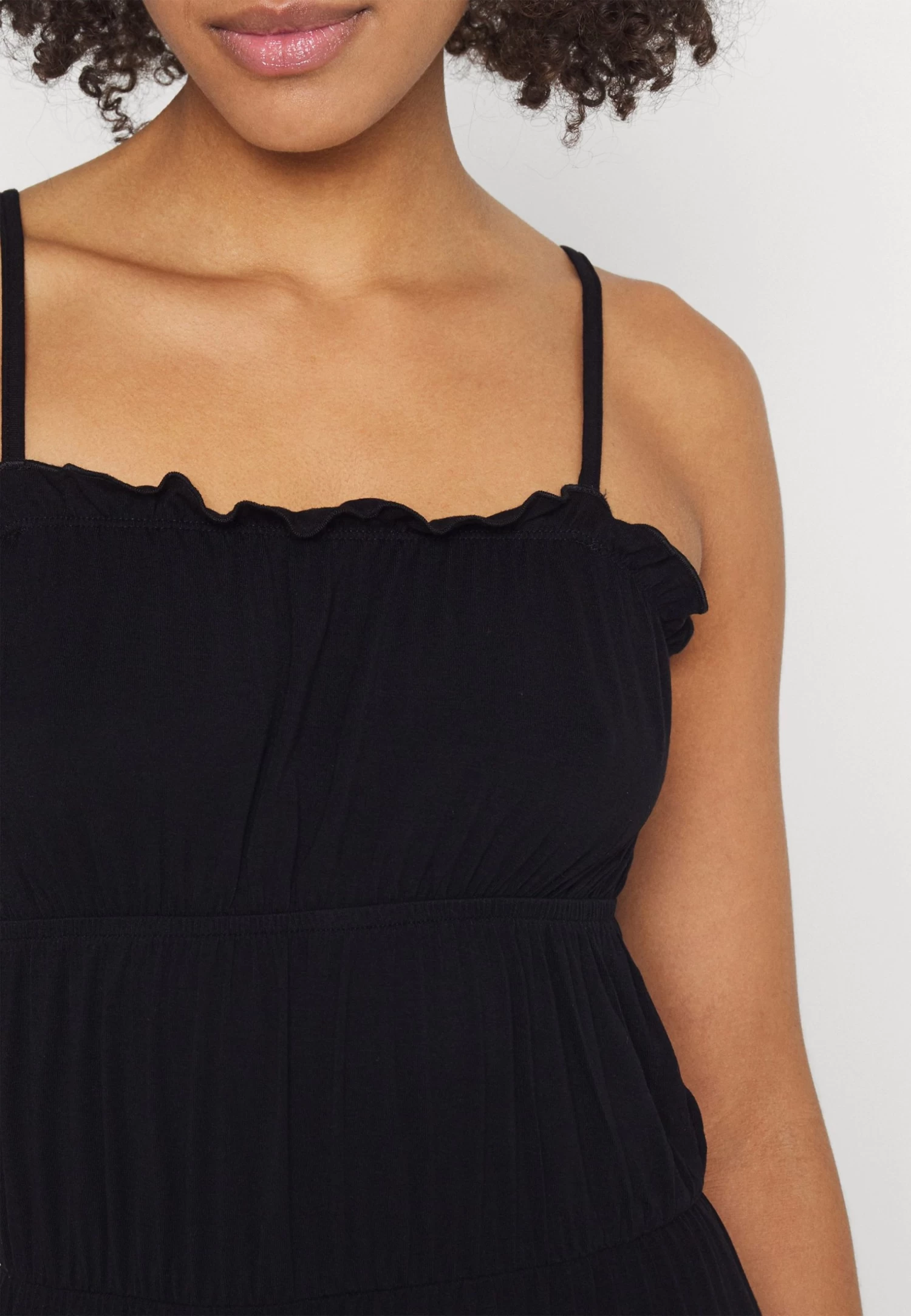 Even&Odd Maxi Dress Tiered Skirt- Vestito Lungo - Black - immagine 6