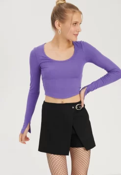 Even&Odd 2 PackMaglietta A Manica LungaOff-White/Purple Donna T-shirt E Top EV421D26A-A11