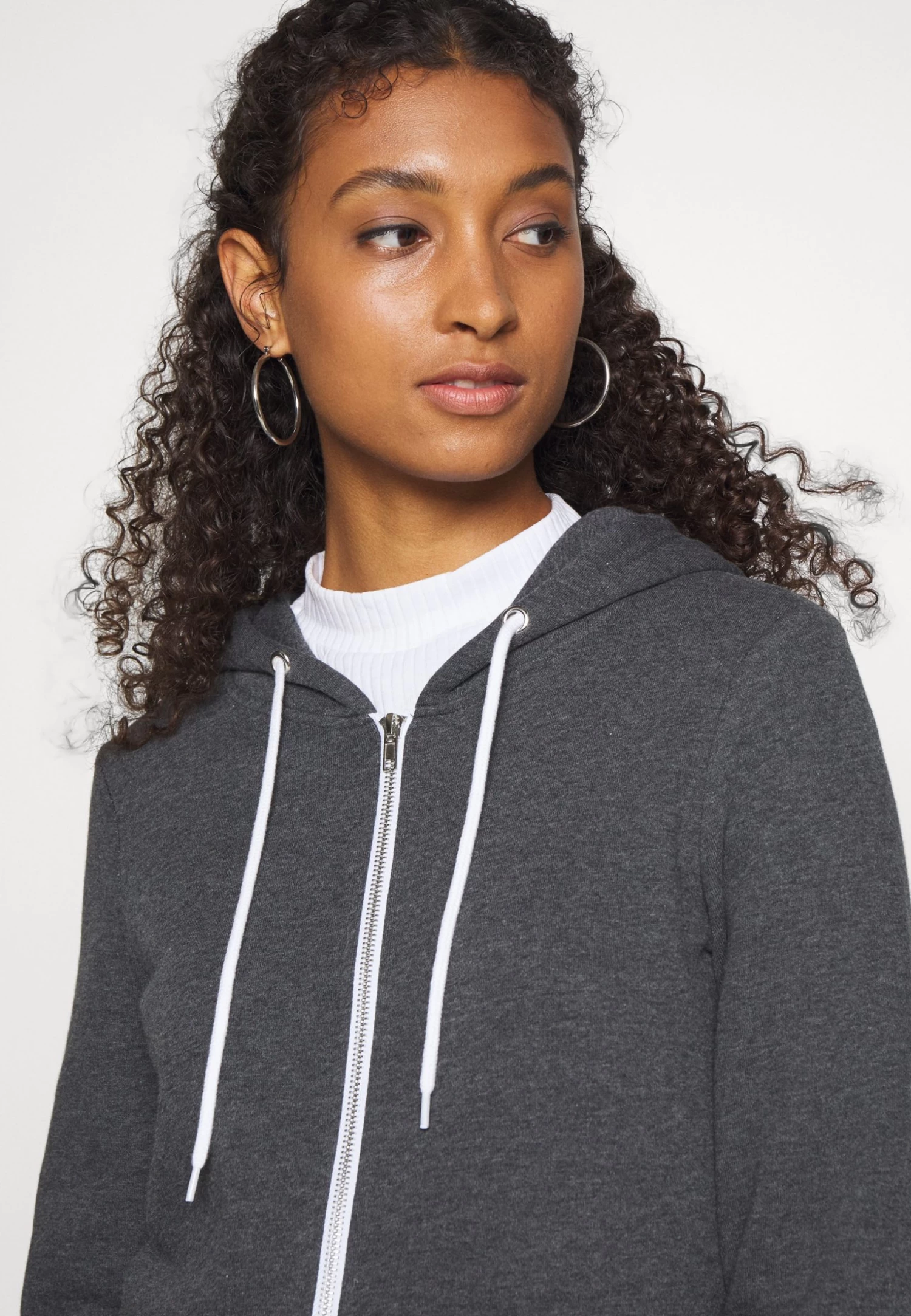 Even&Odd Felpa Con ZipMottled Dark Grey Donna Felpe EV421J088-C11 - immagine 5