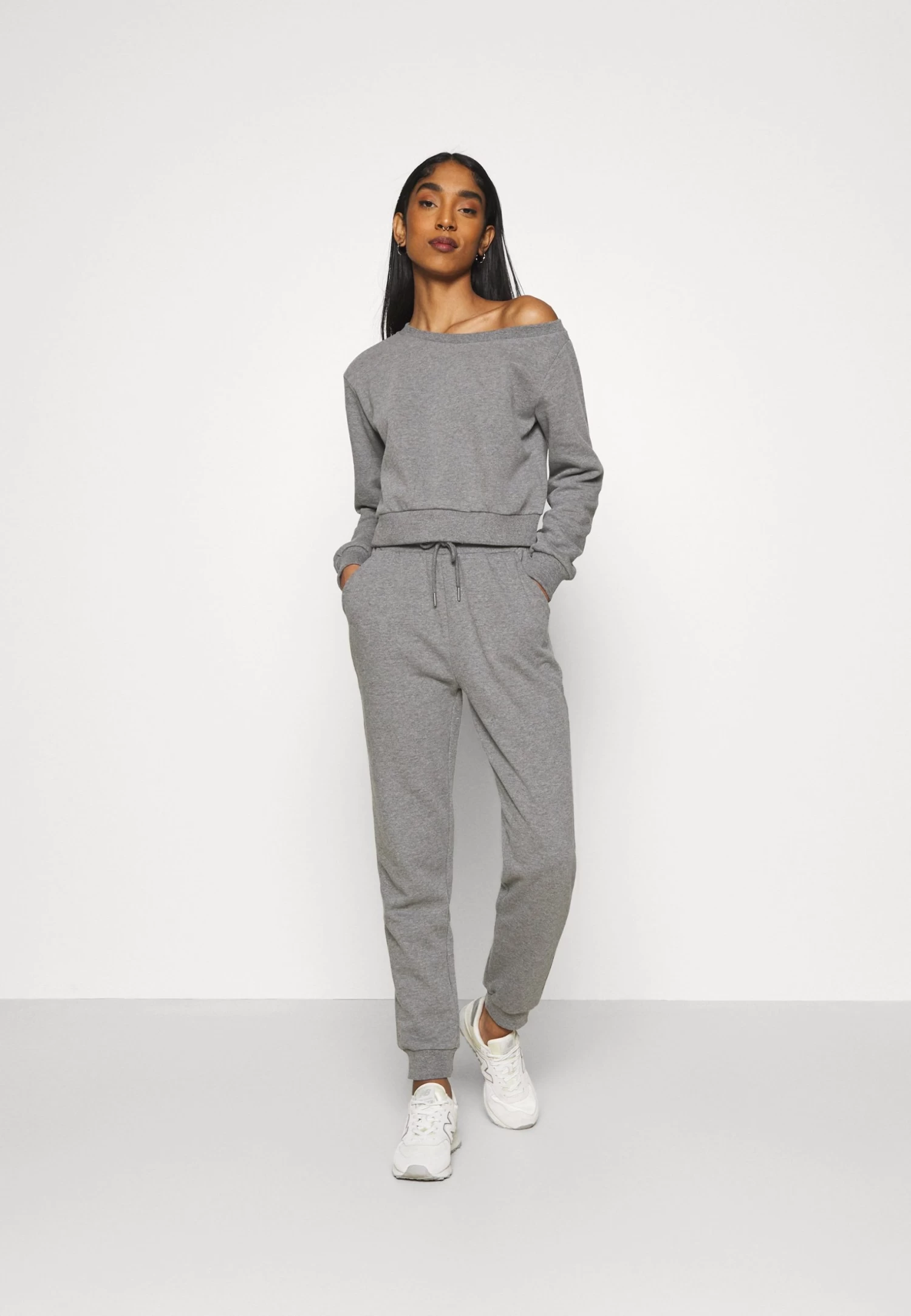 Even&Odd Off Shoulder&Jogger SetFelpaMottled Grey Donna Felpe EV421A09E-C11 - immagine 2