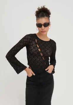 Even&Odd Maglietta A Manica LungaBlack Donna T-shirt E Top EV421D25X-Q11