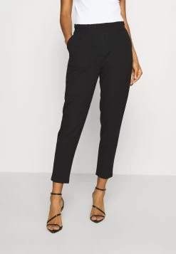 Even&Odd Paperbag Waist Tapered Trousers - Pantaloni - Black