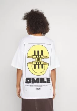 Even&Odd Cut SmileT-Shirt Con StampaWhite Donna T-shirt E Top EV421D257-A11