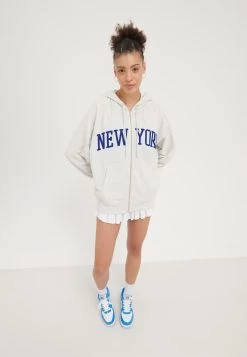 Even&Odd Felpa Con ZipMottled Light Grey Donna Felpe EV421J0DB-C11