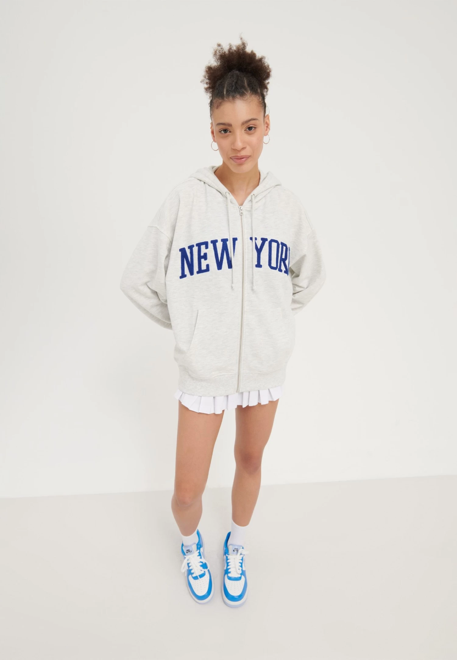 Even&Odd Felpa Con ZipMottled Light Grey Donna Felpe EV421J0DB-C11