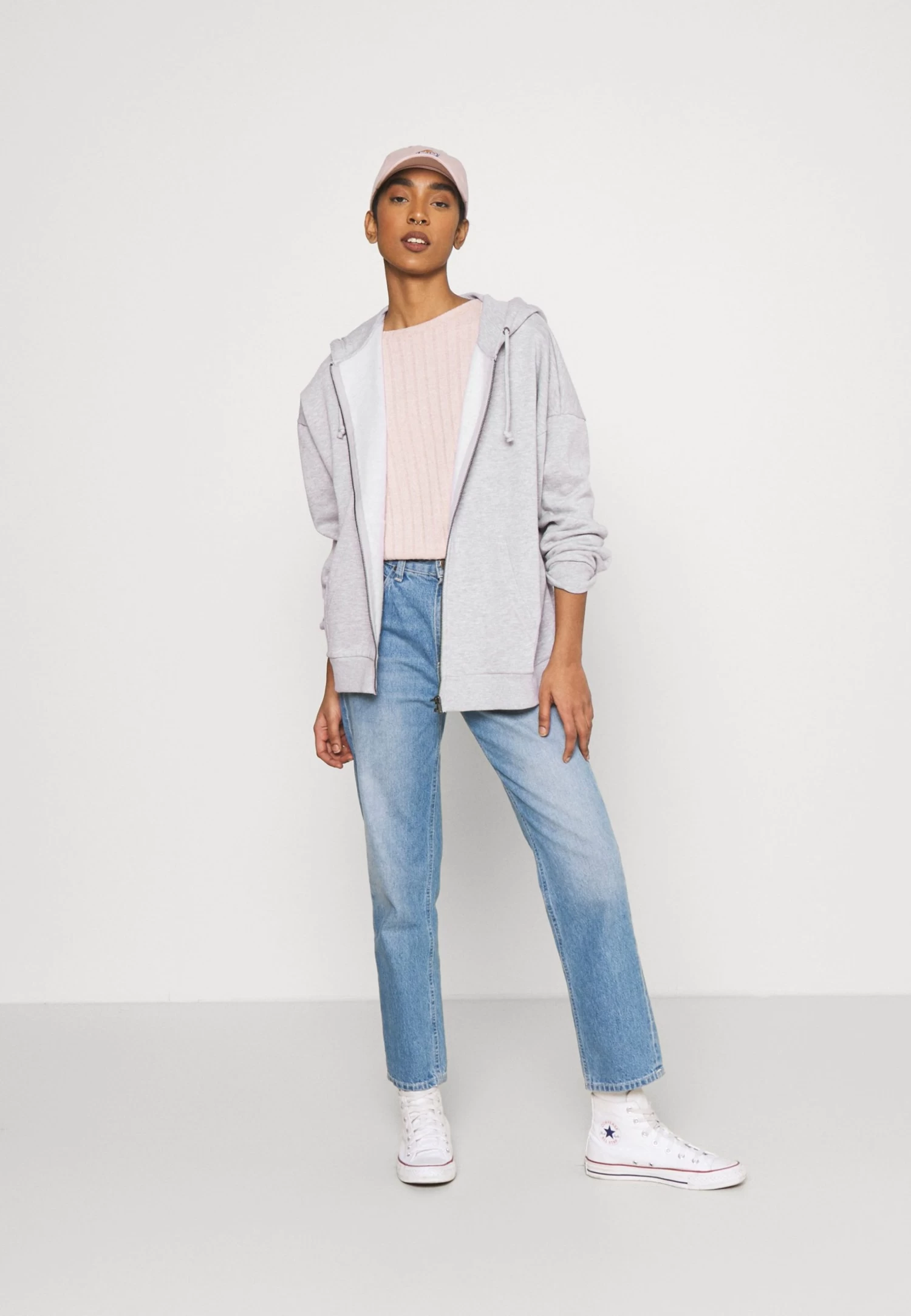 Even&Odd Felpa Con ZipMottled Light Grey Donna Felpe EV421J089-C11 - immagine 2