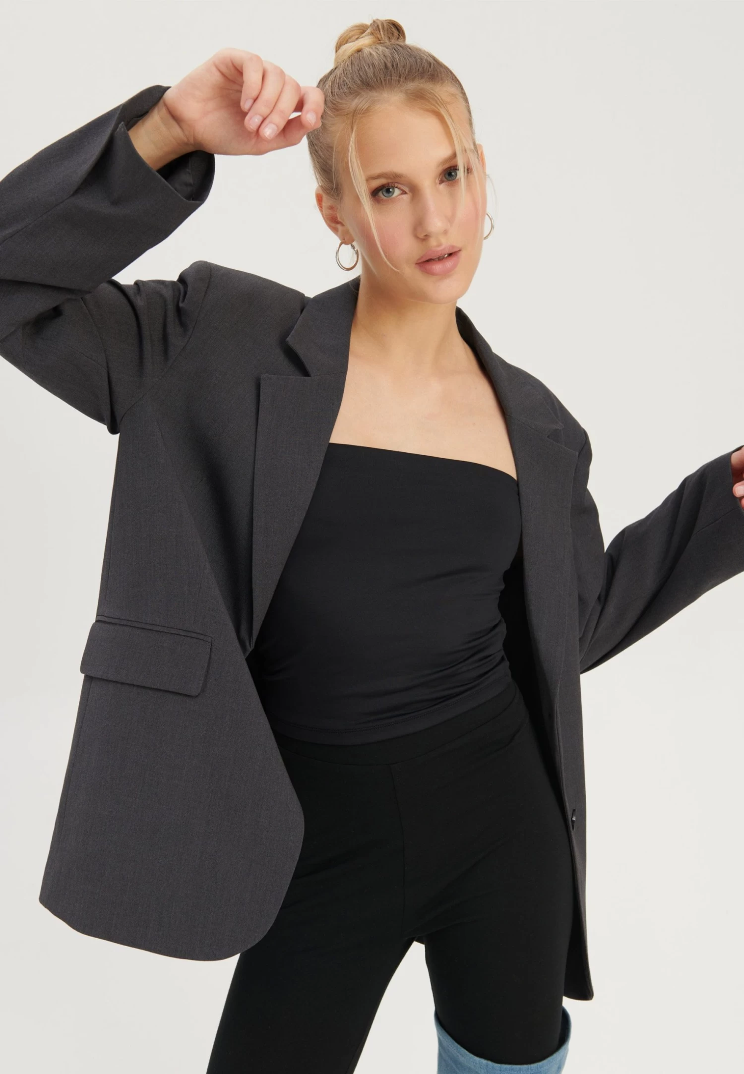 Even&Odd Oversize Kurzmantel - Giacca Leggera - Mottled Grey - immagine 5