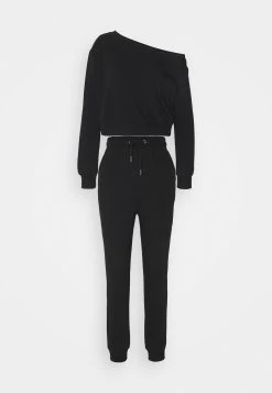 Even&Odd Off Shoulder&Jogger SetFelpaBlack Donna Felpe EV421A09E-Q11