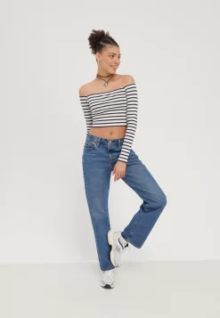 Even&Odd 2 PackMaglietta A Manica LungaDark Blue/White/Black Donna T-shirt E Top EV421D24Y-K11