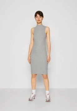 Even&Odd Perkin Neck Midi Bodycon DressVestito Di MaglinaMottled Grey Donna Vestiti EV421C1DK-C11