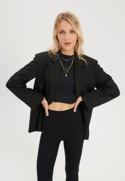Even&Odd Oversize KurzmantelGiacca LeggeraBlack Donna Giacche E Blazer EV421U03H-Q11