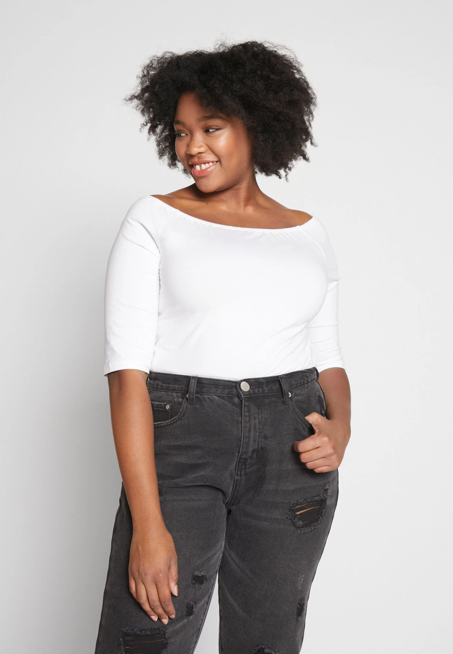 2 PackT-Shirt BasicWhite/Black Donna T-shirt E Top EVB21D01U-A11 - immagine 2