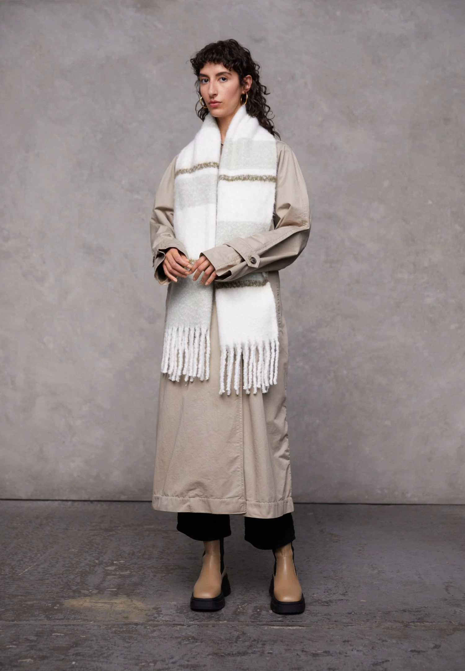 Even&Odd Sciarpa - Green/White - immagine 2