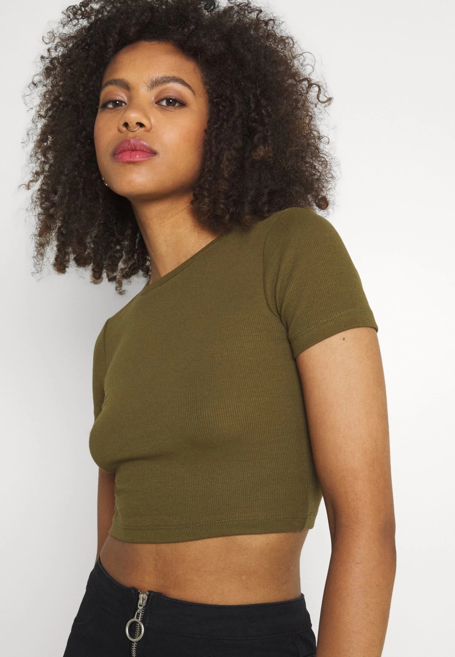 Even&Odd 3 PackT-Shirt BasicBlack/White/Khaki Donna T-shirt E Top EV421D1CU-Q11 - immagine 6