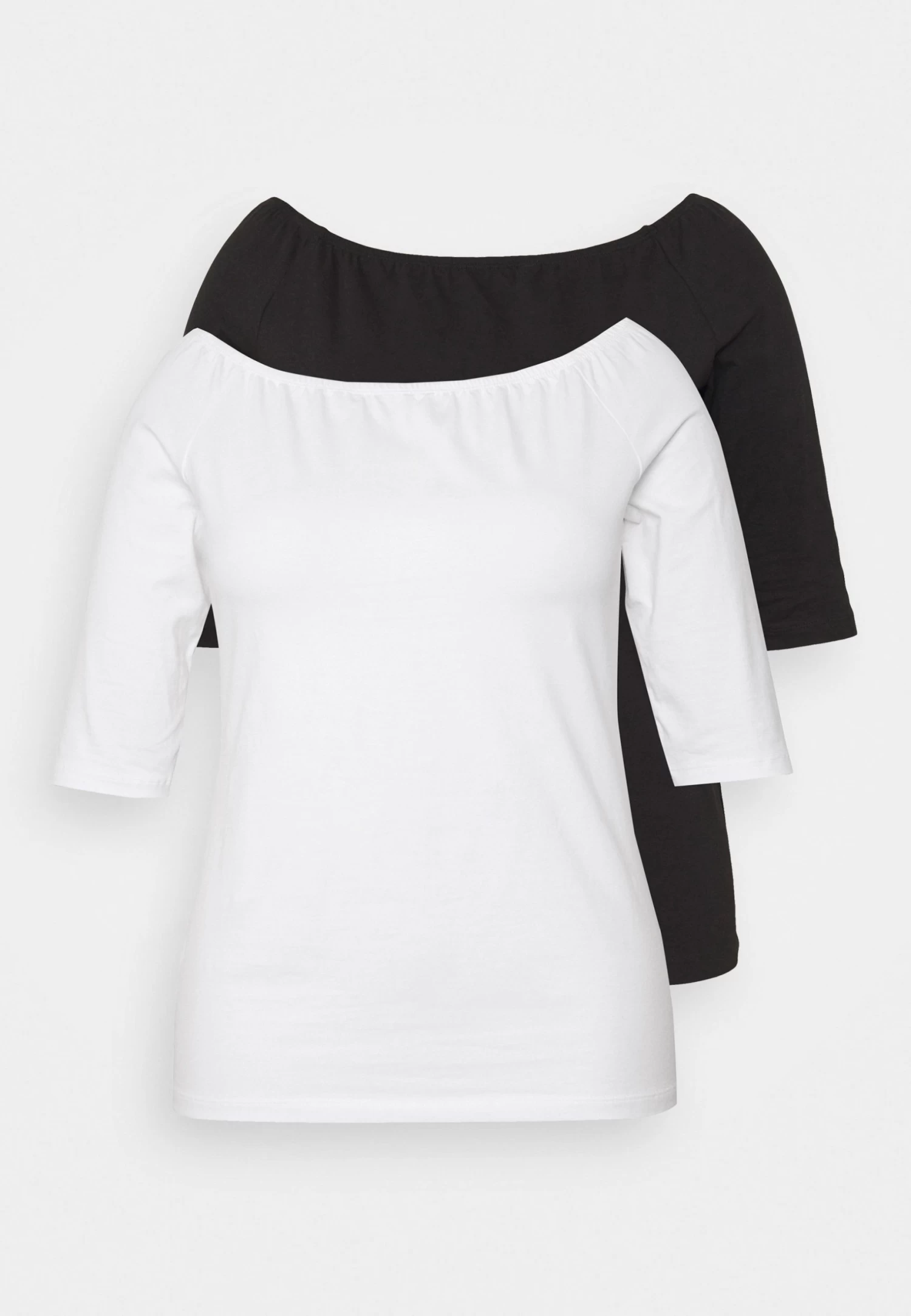 2 PackT-Shirt BasicWhite/Black Donna T-shirt E Top EVB21D01U-A11 - immagine 4