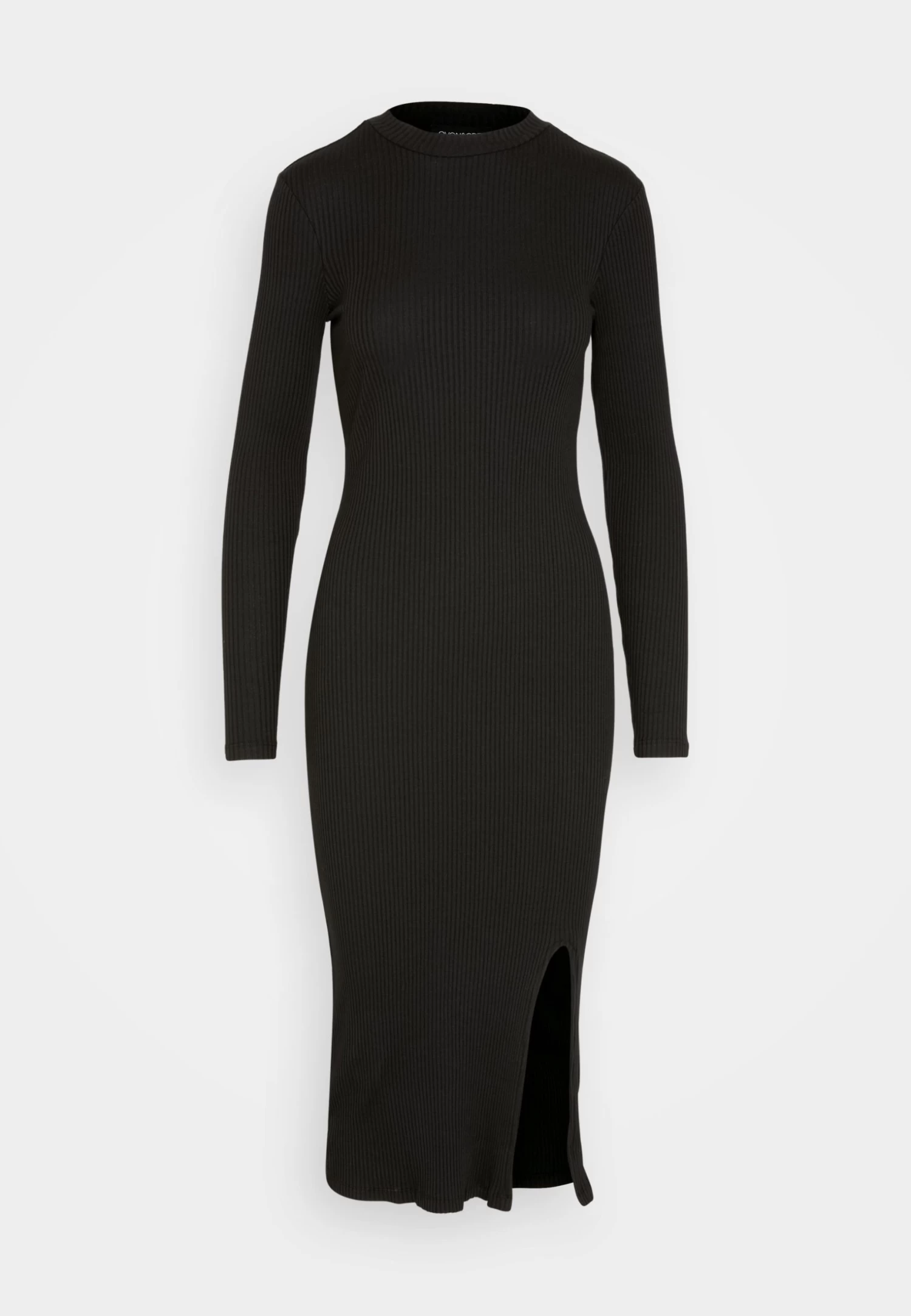 Even&Odd Circ Long Sleeves Midi High Slit Dress - Abito In Maglia - Black - immagine 5