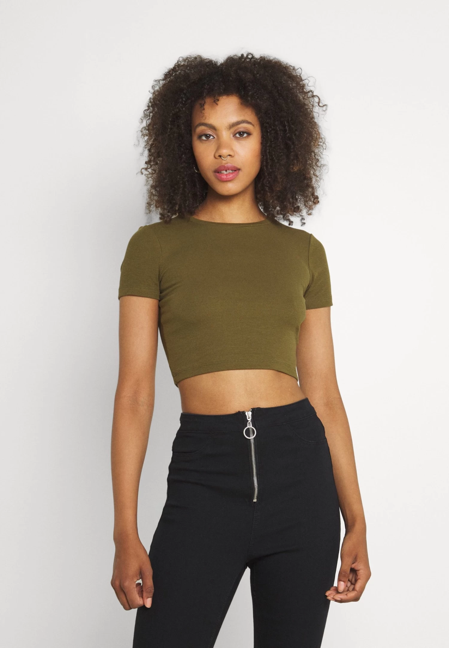 Even&Odd 3 PackT-Shirt BasicBlack/White/Khaki Donna T-shirt E Top EV421D1CU-Q11 - immagine 2