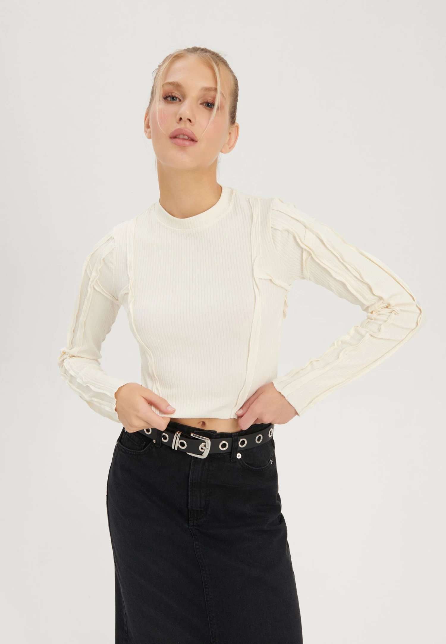 Even&Odd Maglietta A Manica LungaOff-White Donna T-shirt E Top EV421D24O-A11