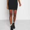 Even&Odd Basic Mini Ribbed Skirt - Gonna A Tubino - Black