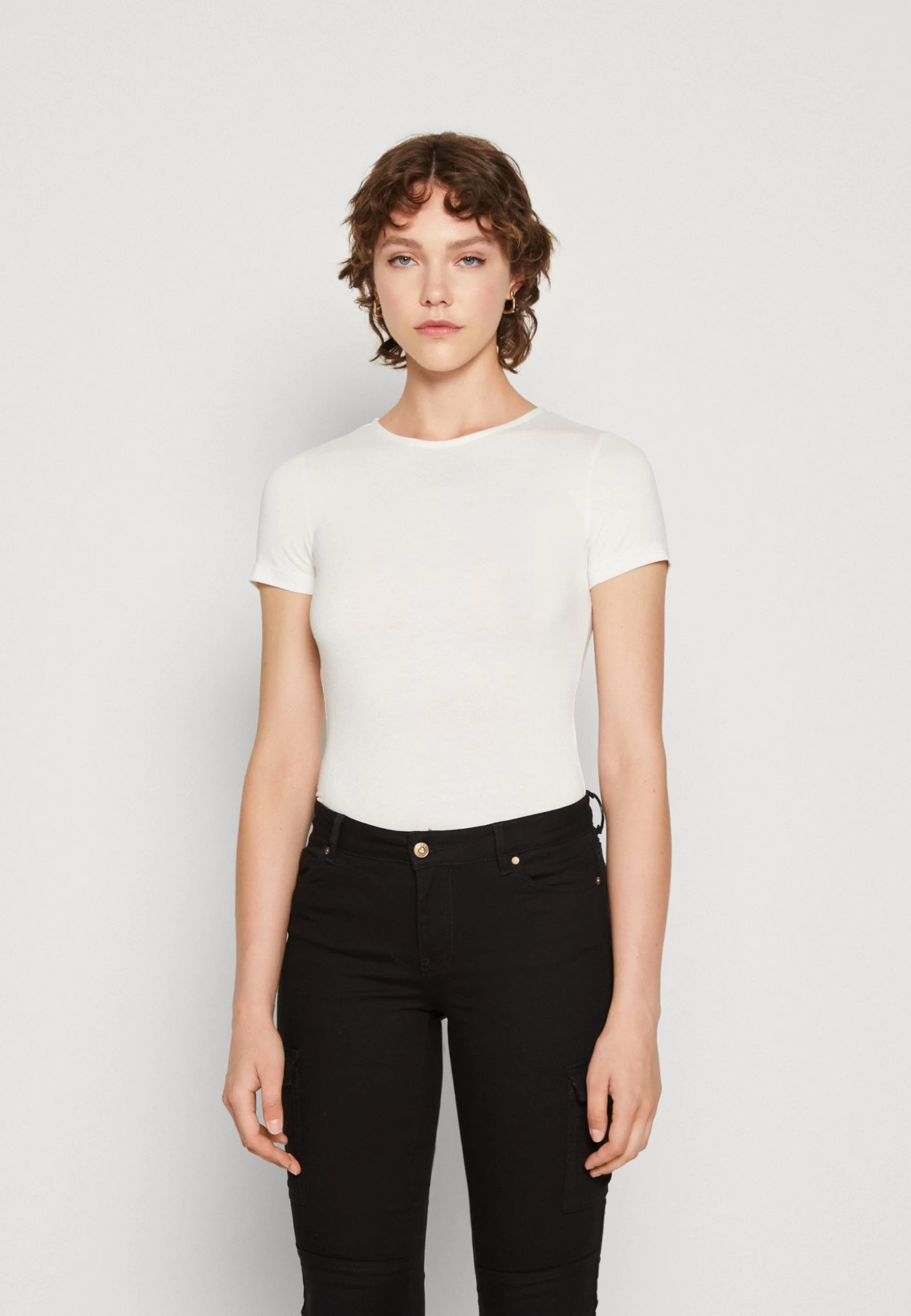 Even&Odd 2 PackT-Shirt BasicWhite/Khaki Donna T-shirt E Top EV421D223-A11 - immagine 4