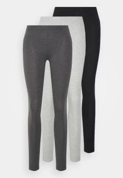 Even&Odd 3 PackLeggingsBlack /Mottled Dark Grey/Mottled Light Grey Donna Pantaloni EV421A0AC-Q13