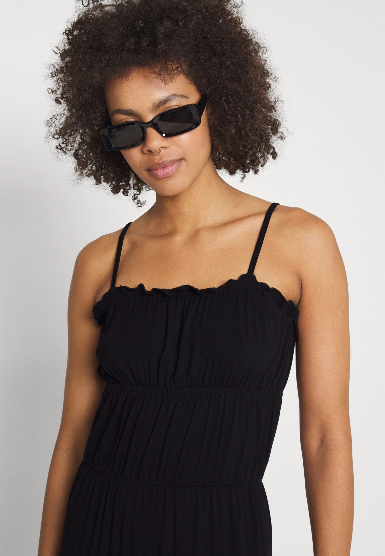 Even&Odd Maxi Dress Tiered Skirt- Vestito Lungo - Black - immagine 4